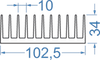 Алюмінієвий радіаторний профіль 102.5x34 б.п.