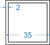 Алюмінієва труба квадратна 35x35x2 Анод