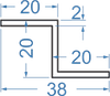 Алюмінієвий Z-профіль 20x20x20x2 Анод