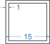 Алюмінієва труба квадратна 15x15x1 Анод