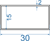 Алюмінієва труба прямокутна 30x15x2 б.п.