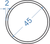 Алюмінієва труба кругла ø 45x2 мм б.п.