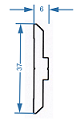Меблевий профіль полоса 37x6 б.п.