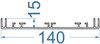 Алюмінієвий профіль для лайтбоксів 140x15 Анод