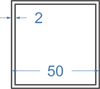 Алюмінієва труба квадратна 50x50x2 Анод