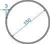 Алюмінієва труба кругла ø 150x3 мм Анод