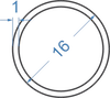 Алюмінієва труба кругла ø 16x1 мм б.п.