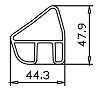 Алюмінієвий човновий профіль 44.3x47.9 б.п.