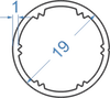 Алюмінієва труба ролетна ø 19x1 Анод