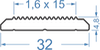 Притискна планка для вентилюючиx фасадів 32x4.8 б.п.