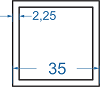 Алюмінієва труба квадратна 35x35x2.25 б.п. 6082