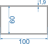Алюмінієва труба прямокутна 100x60x1.9 Анод