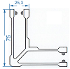 Меблевий профіль кутовий 75x25.3 б.п.