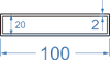 Алюмінієва труба прямокутна 100x20x2 Анод