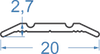Алюмінієвий поріжок 20x2.7 Анод