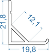 Алюмінієвий світлодіодний профіль 21.8x19.8 Анод