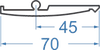 Алюмінієвий профіль замковий 70x45 б.п.