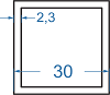 Алюмінієва труба квадратна 30x30x2.3 б.п.