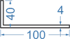 Алюмінієвий кутник різносторонній 100x40x4 Анод