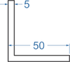 Алюмінієвий кутник рівносторонній 50x50x5 Анод