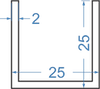 Алюмінієвий швелер 25x25x2 Анод