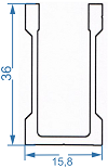 Профіль для кріплень 15.8x36 б.п.