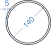 Алюмінієва труба кругла ø 140x5 мм б.п.