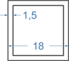 Алюмінієва труба квадратна 18x18x1.5 Анод