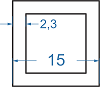 Алюмінієва труба квадратна 15x15x2.3 б.п.