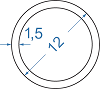 Алюмінієва труба кругла ø 12x1.5 мм б.п.