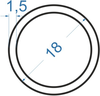 Алюмінієва труба кругла ø 18x1.5 мм б.п.