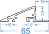 Алюмінієвий профіль — рамка велика 65x20 б.п.