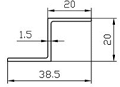 Алюмінієвий Z-профіль 20x20x1.5 Анод