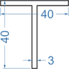Алюмінієвий тавр 40x40x3 Анод