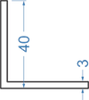 Алюмінієвий кутник рівносторонній 40x40x3 б.п.