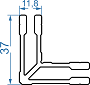 Меблевий профіль кутовий 37x11.8 б.п.