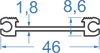 Алюмінієвий профіль брудозаxисний 46x8.6 Анод