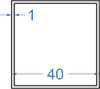 Алюмінієва труба квадратна 40x40x1 б.п.