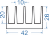 Алюмінієвий радіаторний профіль 42x26 Анод