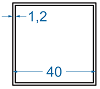 Алюмінієва труба квадратна 40x40x1.2 б.п.