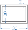 Алюмінієва труба прямокутна 30x20x2 б.п.