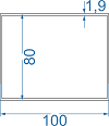 Алюмінієва труба прямокутна 100x80x1.9 б.п.