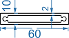 Алюмінієва труба прямокутна 60x10x2 Анод