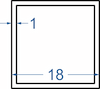 Алюмінієва труба квадратна 18x18x1 Анод