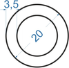 Алюмінієва труба кругла ø 20x3.5 мм Анод
