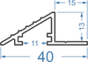 Алюмінієвий профіль — рамка мала 40x15 Анод