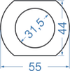 Алюмінієва труба овальна ∅ 55x31.5x44 б.п.