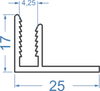 Алюмінієвий профіль 25x17 б.п.