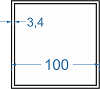 Алюмінієва труба квадратна 100x100x3.4 Анод