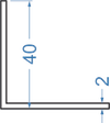 Алюмінієвий кутник рівносторонній 40x40x2 б.п.
